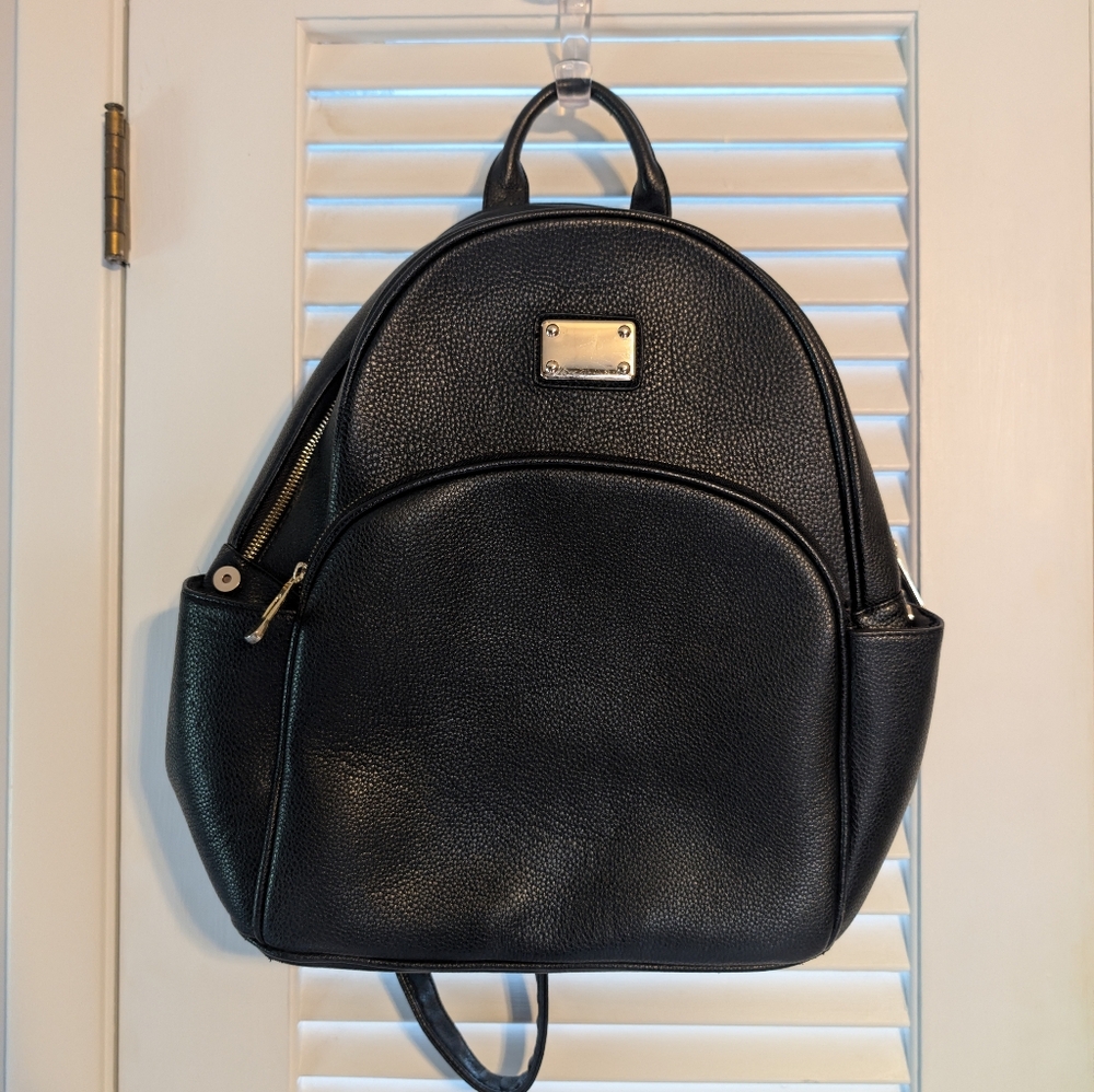 Vintage Black Leather Backpack Unbranded Euc Pebbled Scuffs